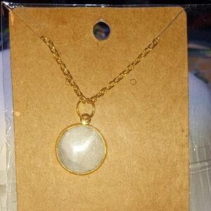 Elegant Gold Pendant Necklace Hand Made Nebraska River Rock